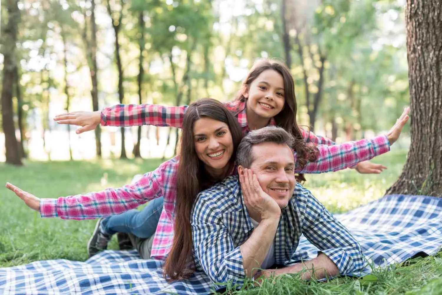Happy family at home